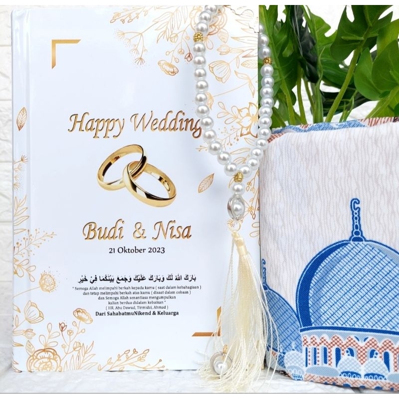 alquran custom nama jumbo a4 paket sajadah dan tasbih