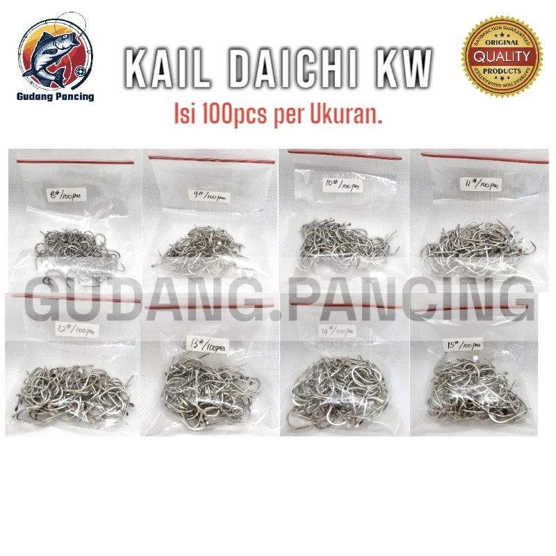 ND5 Kail Pancing Daichi Isi 100Pcs Cocok untuk Membuat Mata Kail Garong Baronang dan Mata Kail Metal