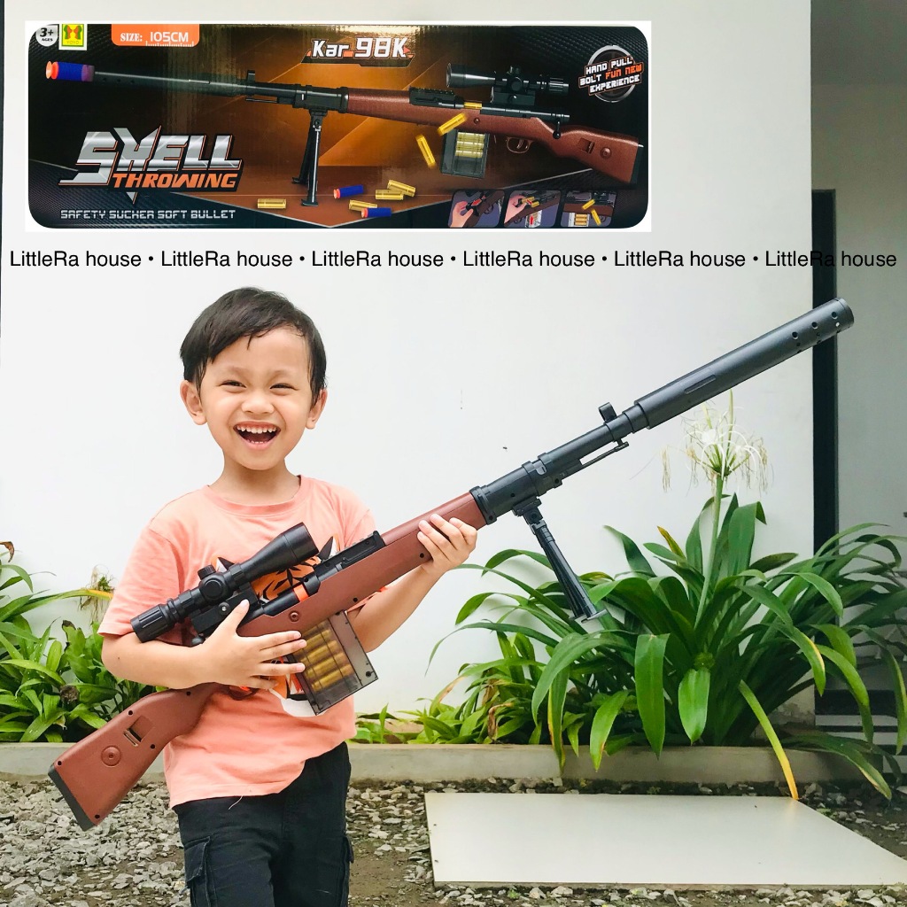 Mainan Tembak Tembakan Sniper Soft Bullet AWM Shell Throwing