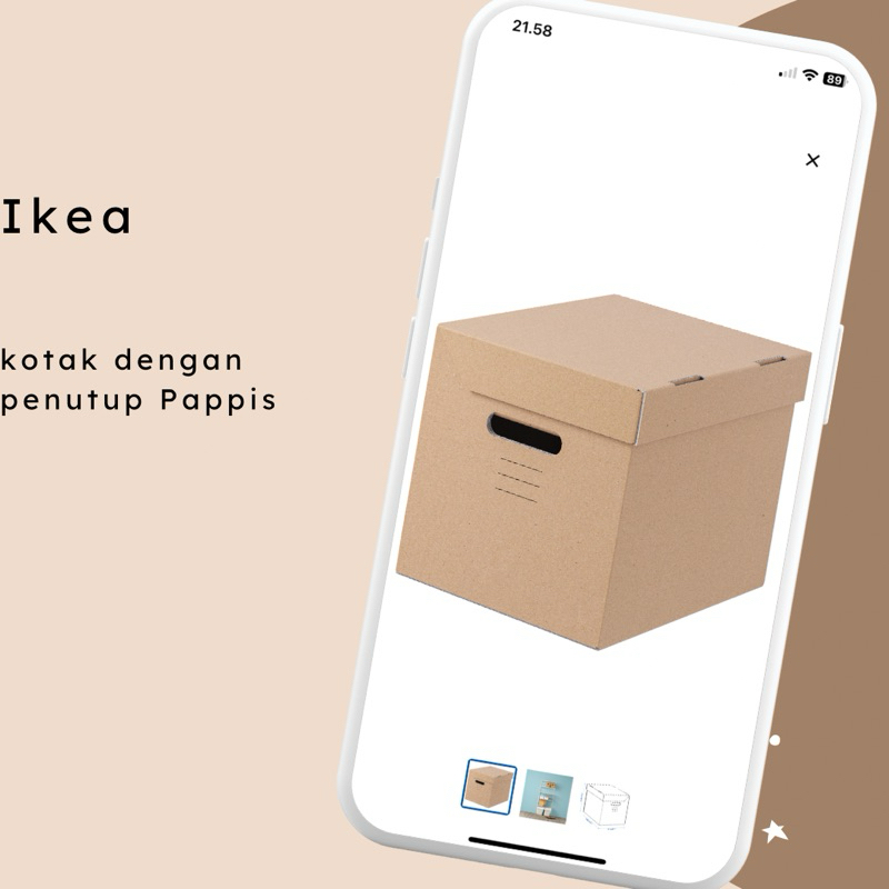 Kotak penyimpanan dengan penutup kotak penyimpanan serbaguna kardus organizer Pappis