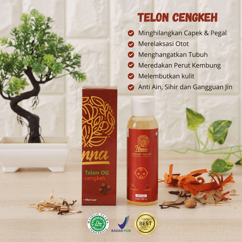 HANNA Minyak Telon 100 Ml Plus Cengkeh untuk Bayi Capek dan Lebih Rileks | Sudah BPOM dan Halal MUI 