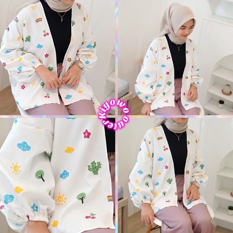 Limited Product idA5mL Outer Kiyowo Motif  Atasan Trendy Wanita