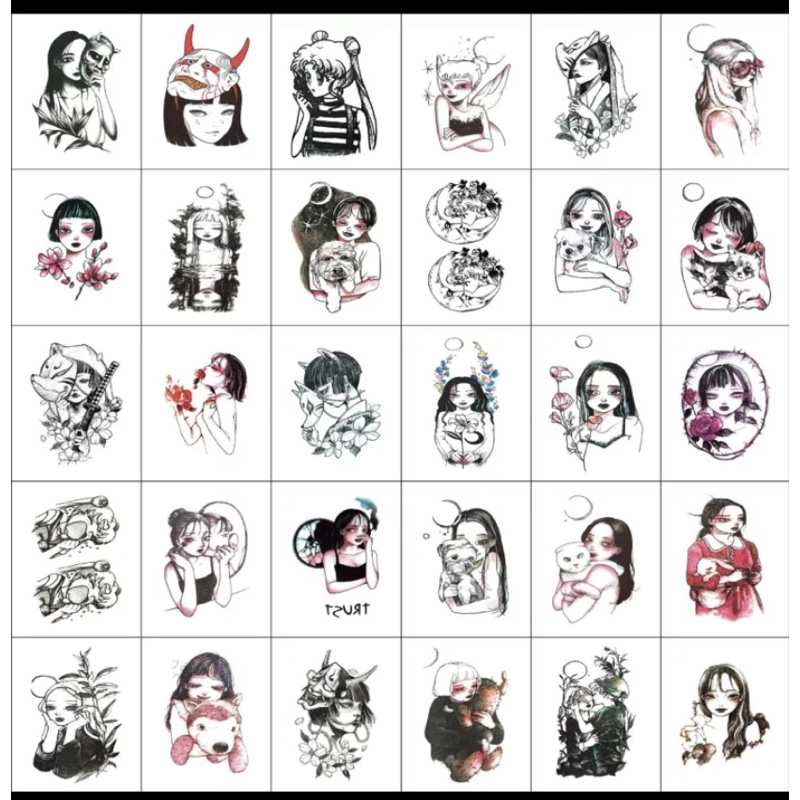 [BB01-30] Stiker Tato Temporer Tatto Temporarry Wanita Jepang Japan Style