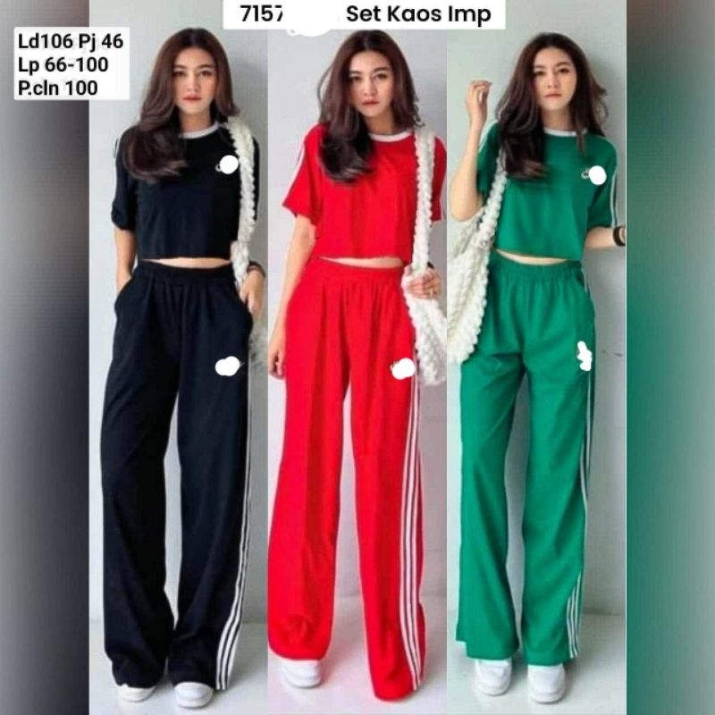 23350 Stelan Celana Panjang OlGA Model Kekinian Premium/ One Set Olahraga Celana Panjang Wanita Vari