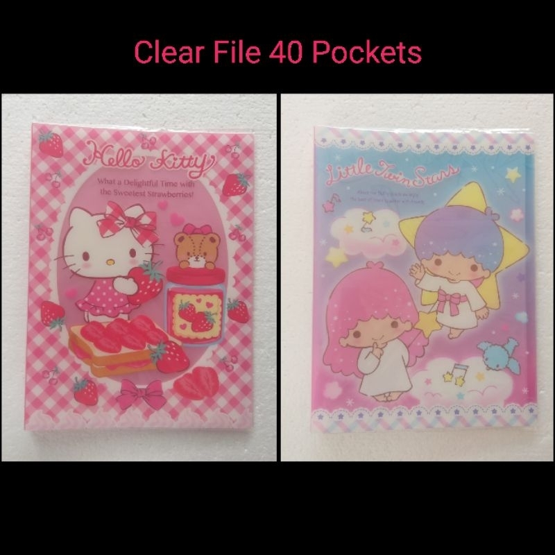 

Map Folder Clear File 40 Pockets / Lembar Sanrio Karakter Hello Kitty dan Little Twin Stars