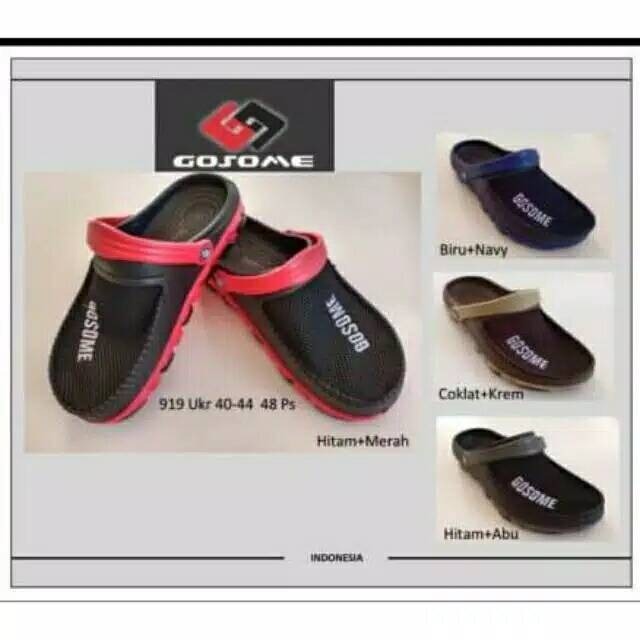 SANDAL COWOK MODEL SLOP BAIM KODOK KARET AWET RINGAN LENTUR KEREN MURAH GOSOME SIZE 40 - 44 / 919