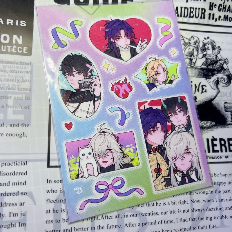Honkai Star Rail HSR Jingyuan Blade Danheng Yanqing Clear Sticker Sheet