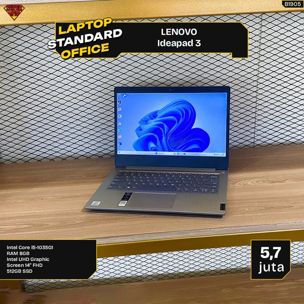Laptop Lenovo Ideapad 3 Intel Core i5-10210U RAM 8GB SSD 512GB 14” FHD