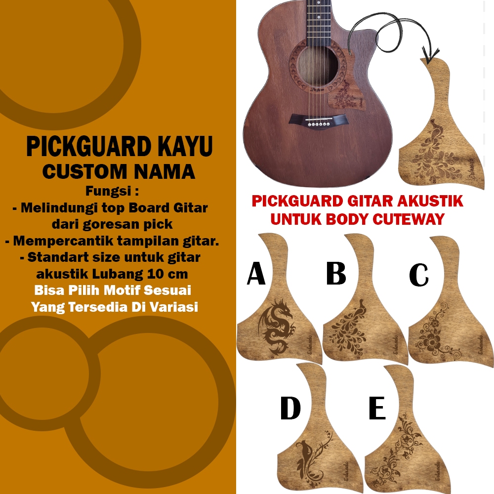 Pickguard/bescemer Kayu gitar akustik body Cuteway