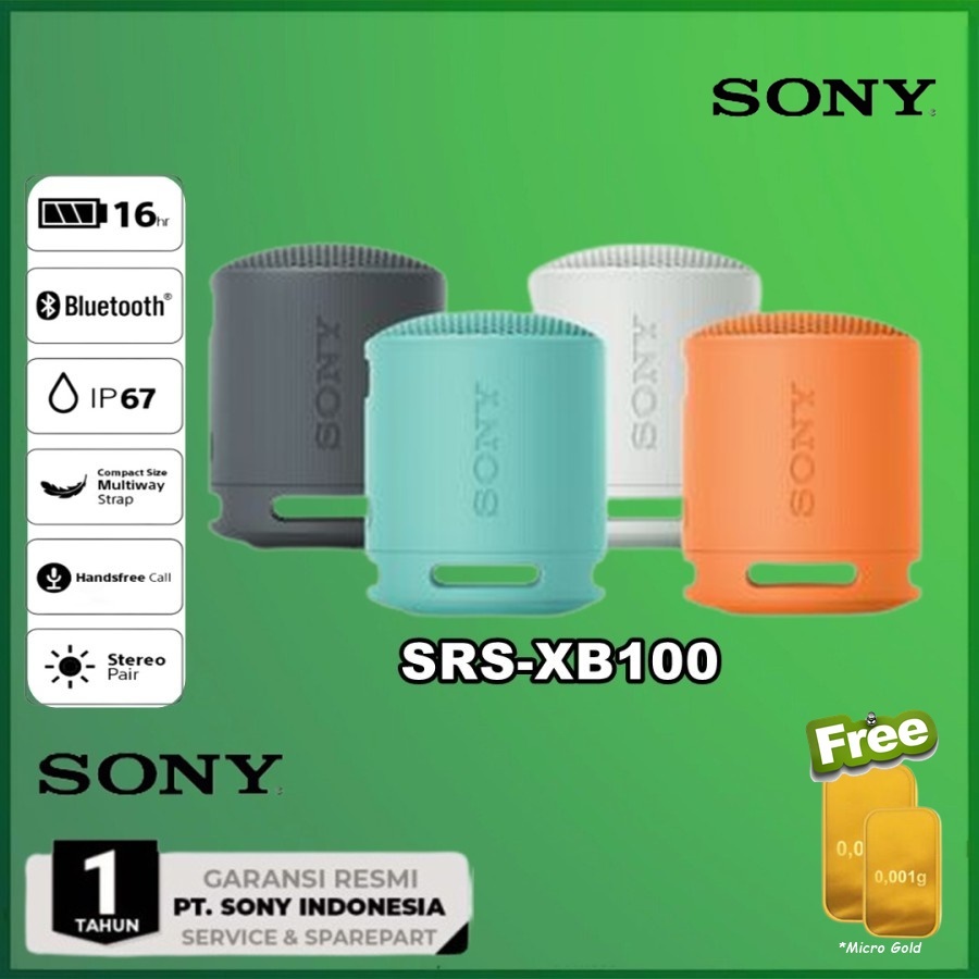 Sony SRS-XB100 SRSXB100 XB 100 Portable Wireless Bluetooth Speaker Pengganti XB10