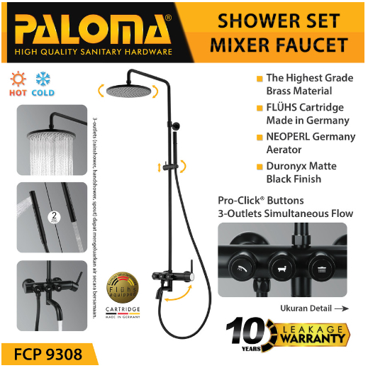 PALOMA FCP 9308 Shower Tiang Set Column Mandi Keran Kran Panas Dingin