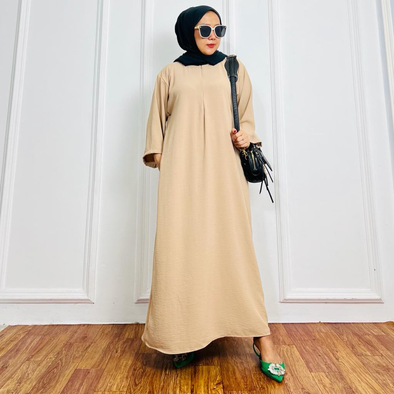 Dress Gamis Busui Ld 120 Pb 125 Cringkle