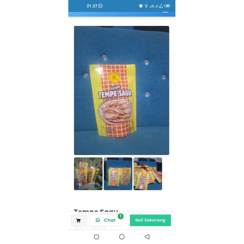 

Keripik Tempe Sagu keju kemasan pouch 60g