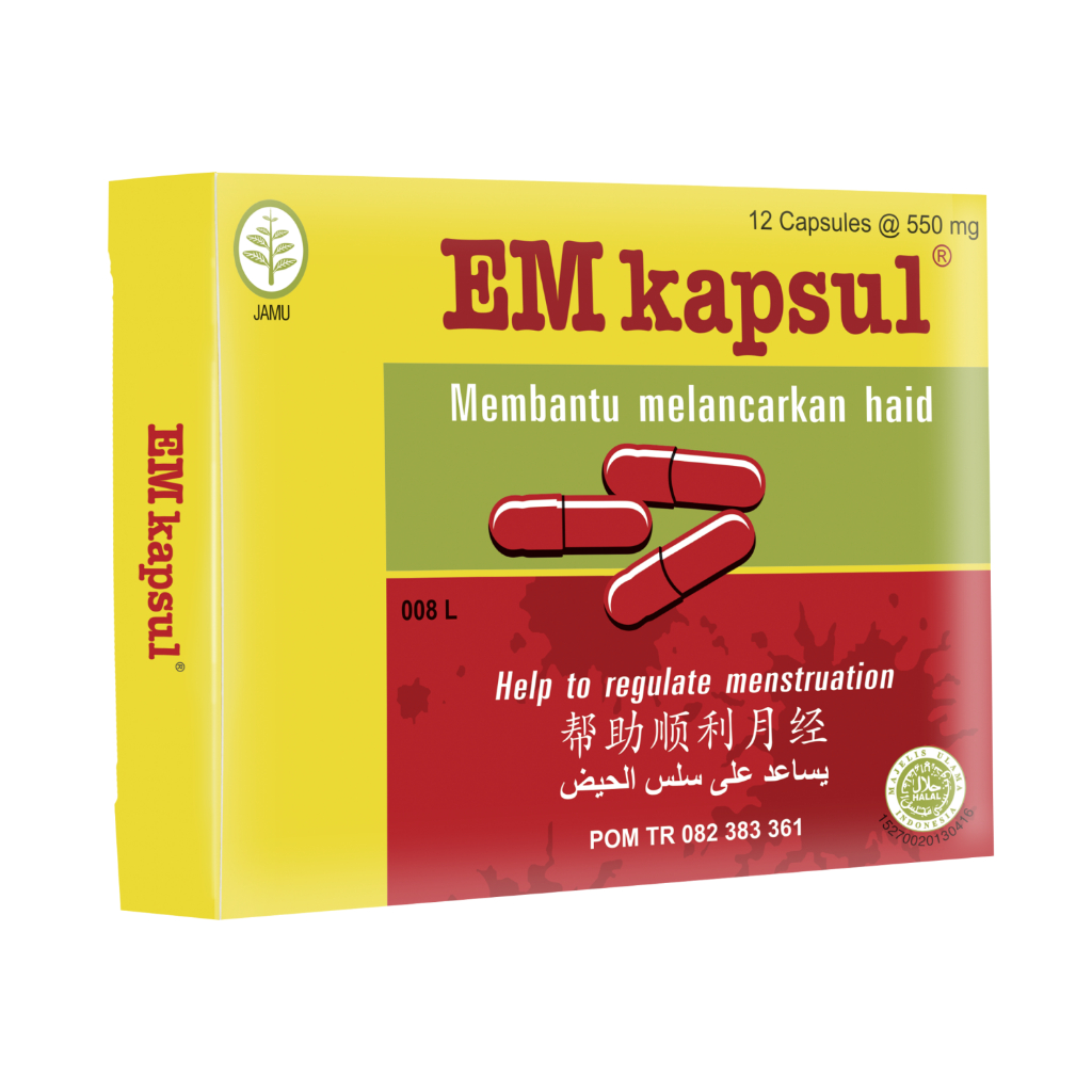 Borobudur Herbal Jakarta - Em 12 Kapsul - Melancarkan Haid - Original