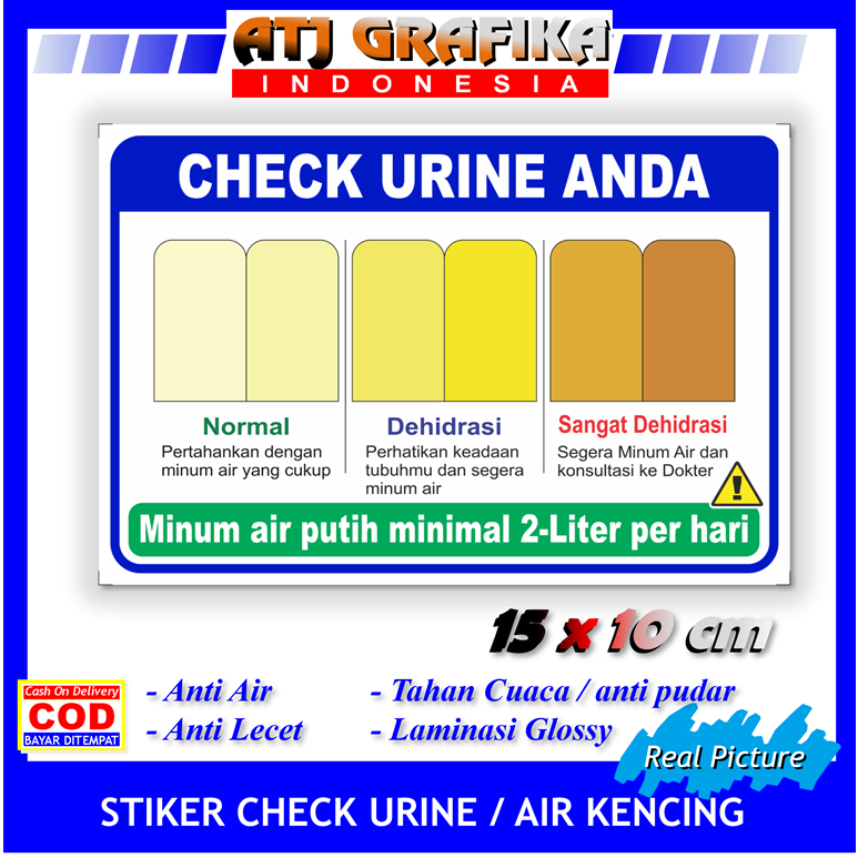 

Stiker new check urine tabel warna air kencing sticker control dehidrasi