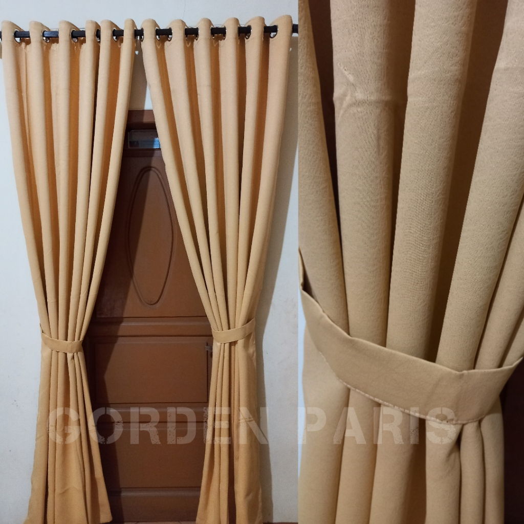 GORDEN HOTEL BLACKOUT PREMIUM POLOS DAN TEBAL TIRAI PINTU DAN GORDEN JENDELA POLOS EMBOS SMOKRING 12