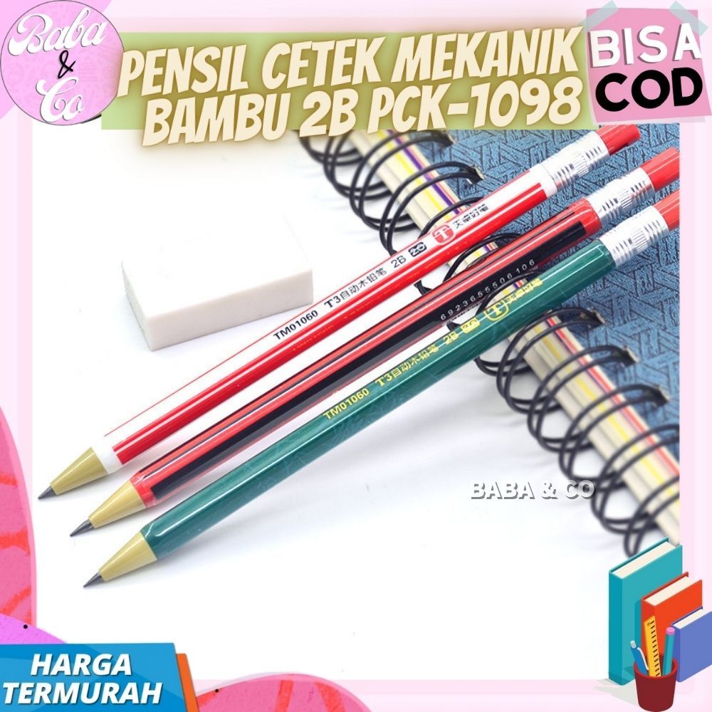 

PENSIL CETEK 2mm PENSIL MEKANIK BAMBU 2B PCK-1098 PENSIL 2.0 GROSIR