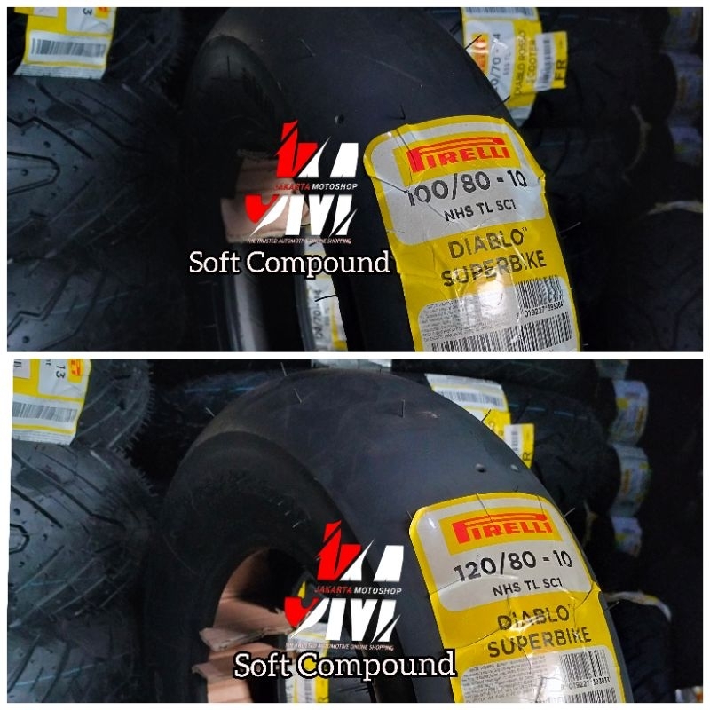 READY PAKET BAN SLICK Pirelli Diablo Superbike 100/80-10 & 120/80-10 (Original)