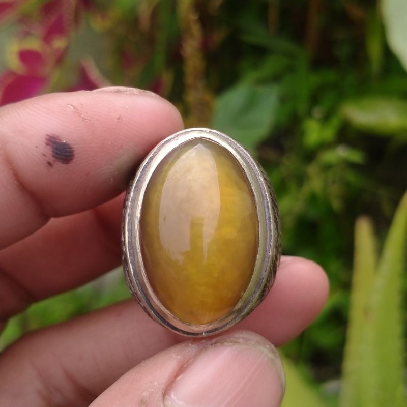 batu cincin akik chalsedhony pandan nasmut natural  lebih indah