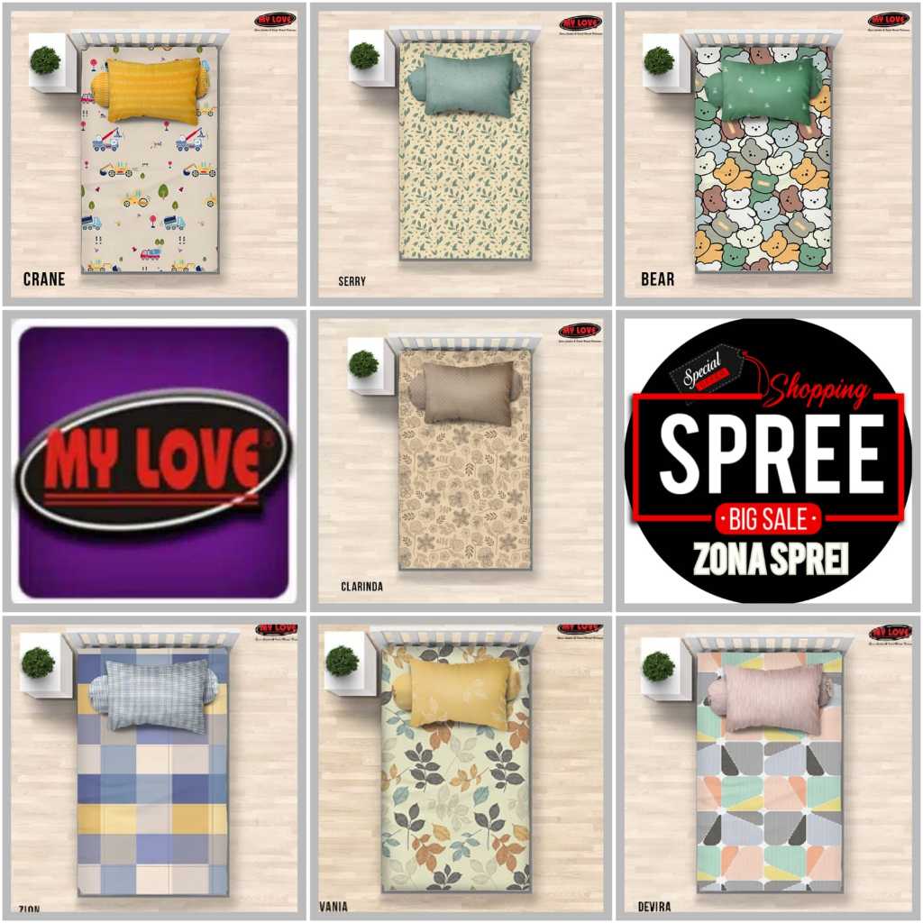 Original My Love - Sprei Single Tinggi 30cm Uk 120x200x30 Motif Anak & Dewasa