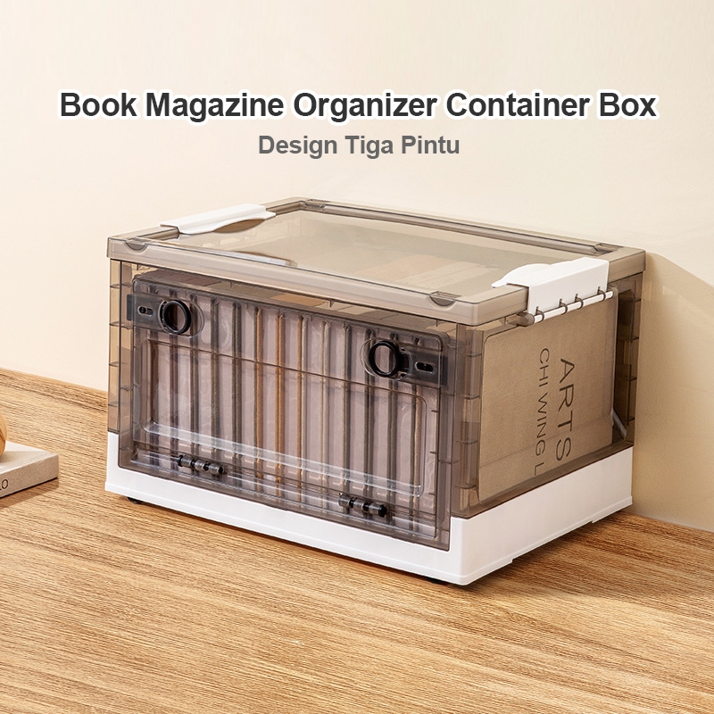 

Plastik Transparan Book Magazine Organizer Container Box Serbaguna Transparan Premium Berkualitas Lipat Kotak Penyimpanan