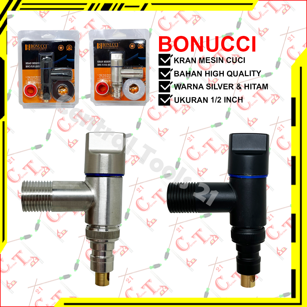 Kran Air Mesin Cuci Otomatis Mati 1/2 Inch Stainless Steel / Keran Air