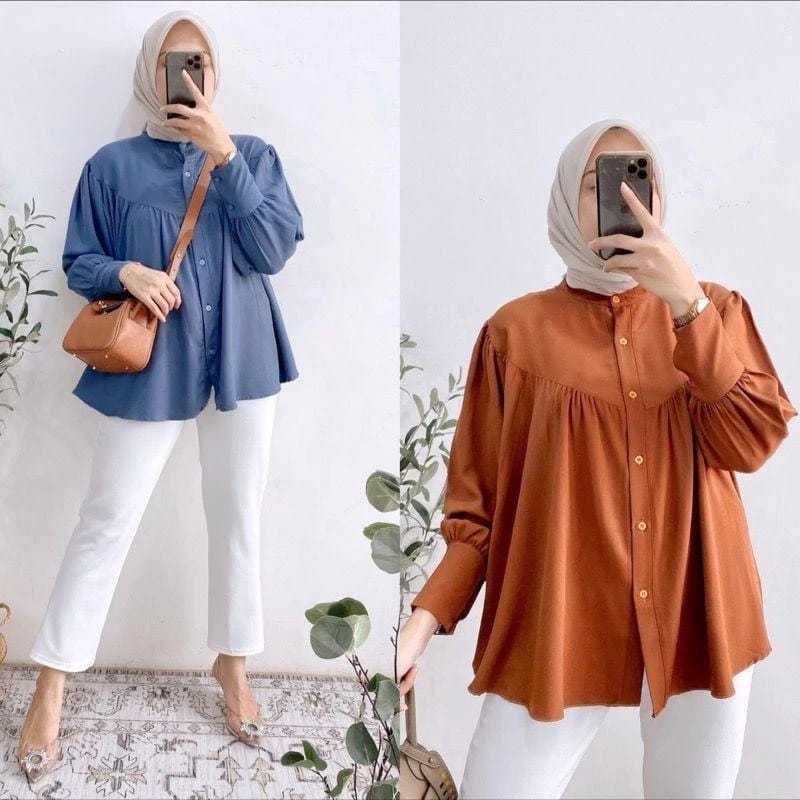 KAYSON - DEC PAKAIAN WANITA KARA / Zhafira CRINCLE Shirt / Blouse Polos Formal / Fashion Wanita Hija