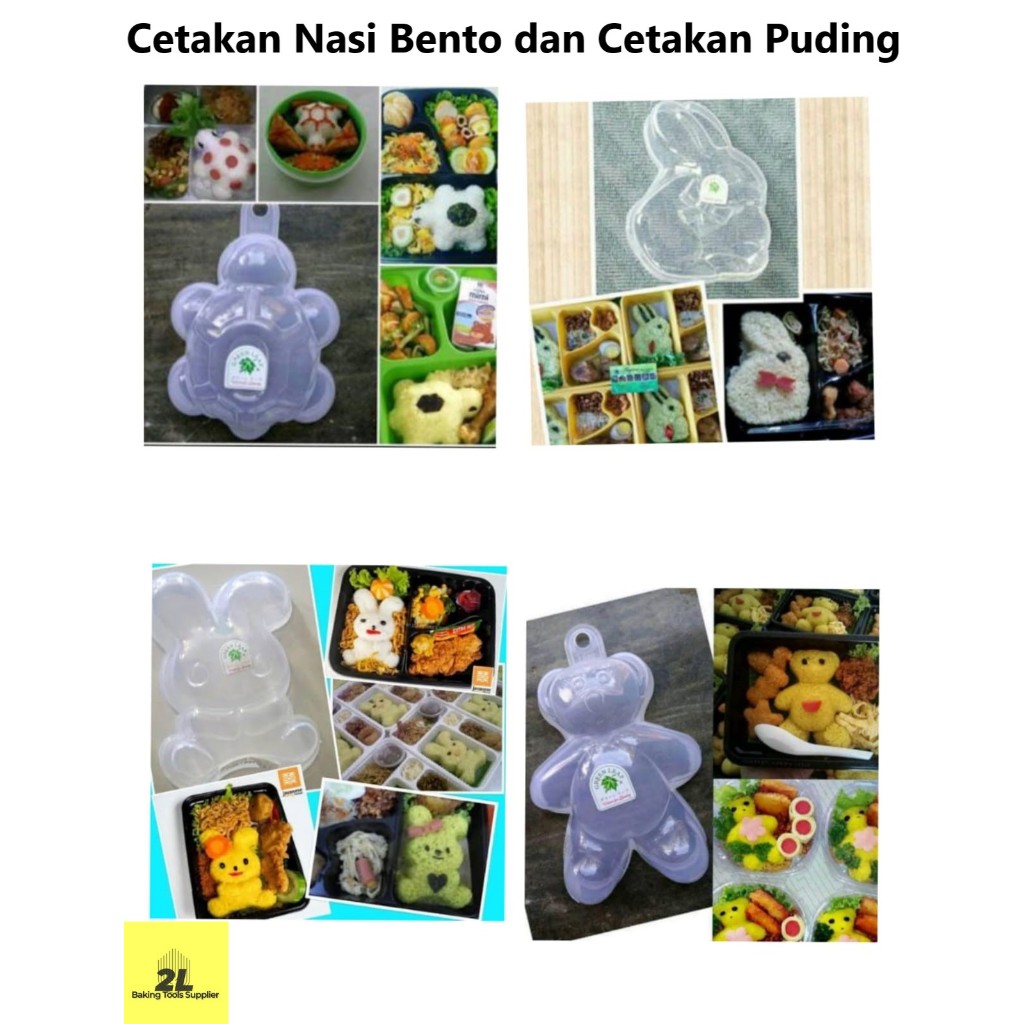 Cetakan nasi puding karakter cetakan bento kelinci panda kura marmut