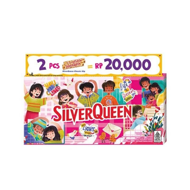 

SilverQueen Milk Chocolate Cashew 2 x 58 g edisi Valentine