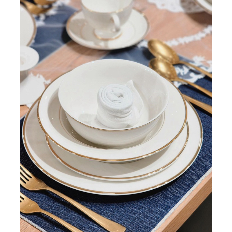 Mikasa Cameo Gold Rim Plate White St Saint James Tableware piring