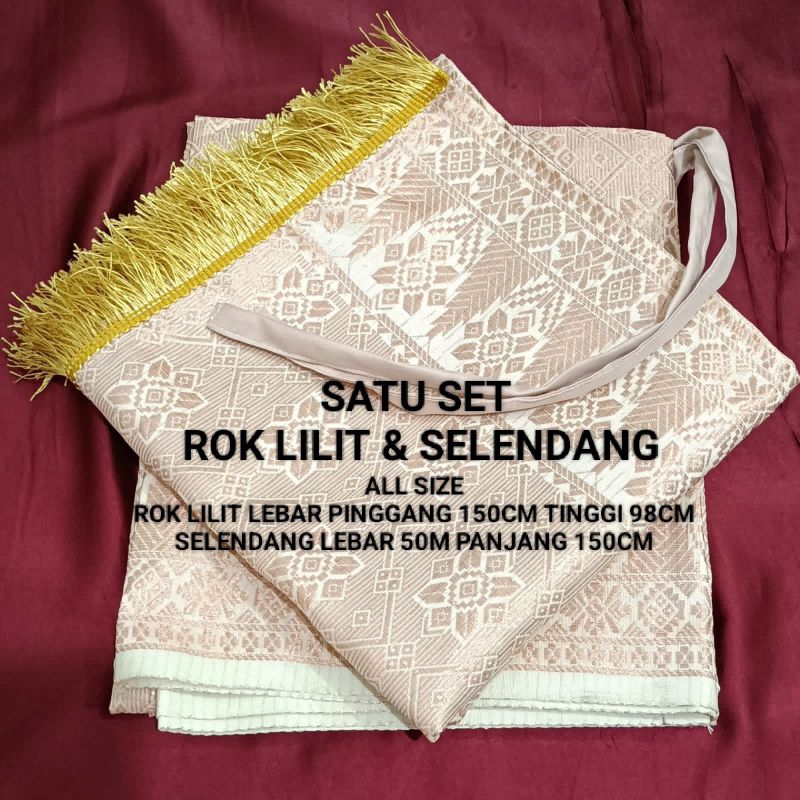 Rok lilit+selendang, siap pakai
