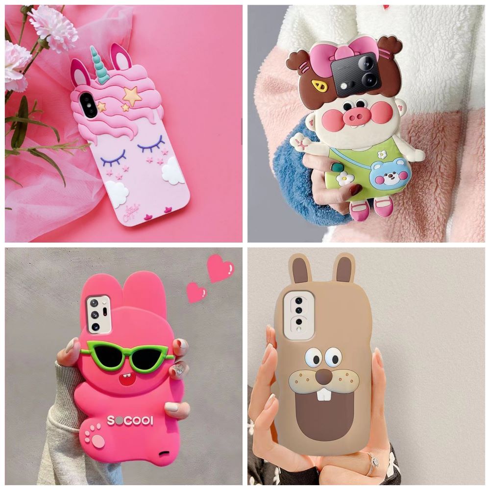 Silicone Rubber 3D Case Unicorn Series Vivo Y01 Y01A Y1S Y12 Y12 2023 Y12i Y12S