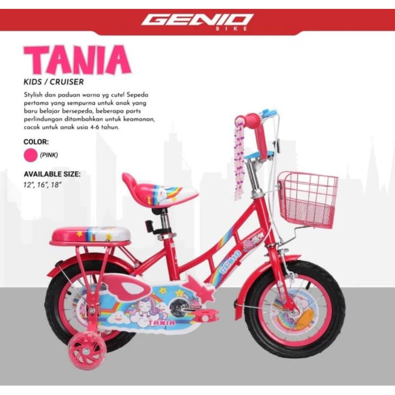 Sepeda anak 12,16,18 inch Genio TANIA sepeda perempuan