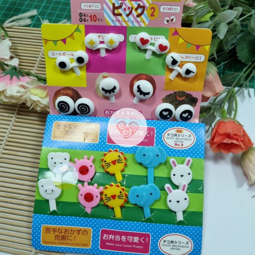 Tusukan Bento Mata Lucu Animal | Garpu Bento Imut Bekal Anak