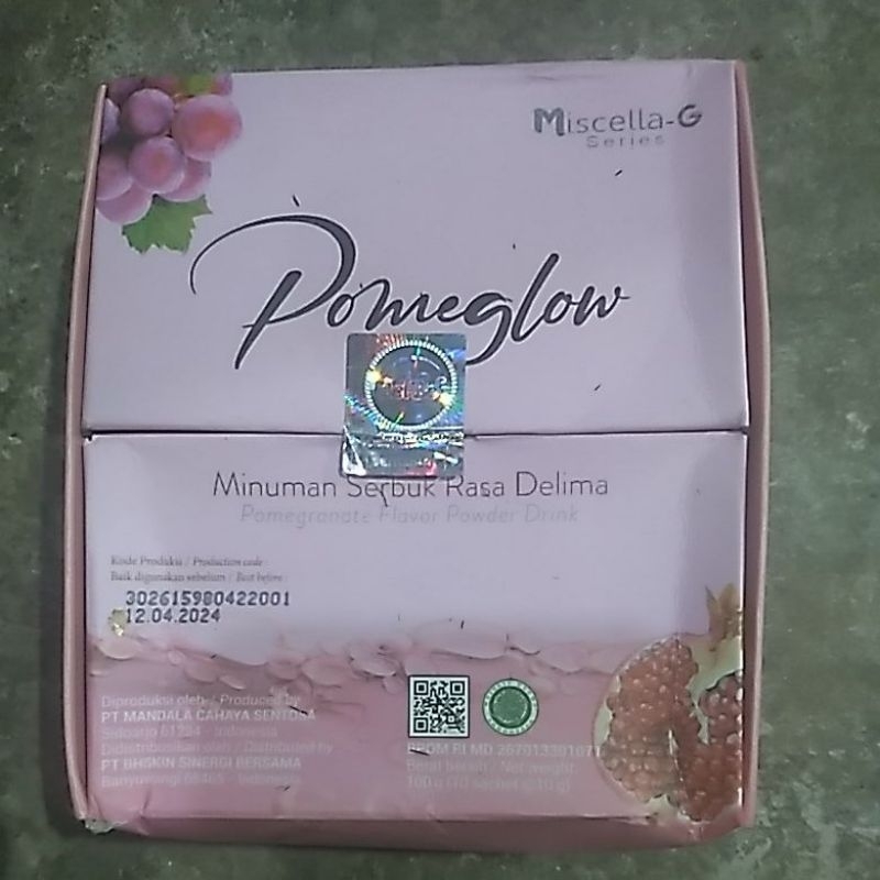 

POMEGLOW minuman serbuk rasa delima 100gr(10sachet@10g).exp 12042024