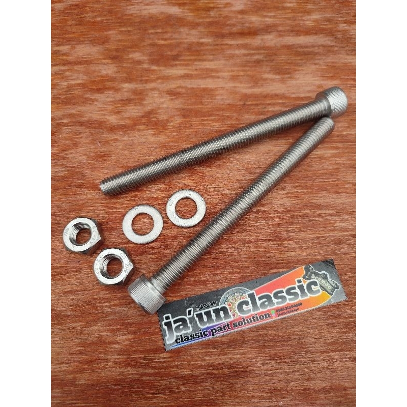 baut pangkon mesin belakang tiger / baut L pangkon mesin m10 drat 14 cb gl mp tiger stainless