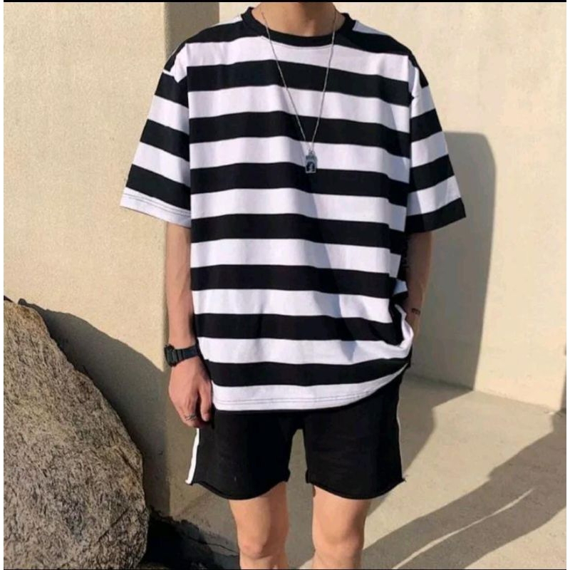 baju kaos salur pria kaos salur stripe kaos distro baju kaos salur terbaru atasan pria kaos salur st