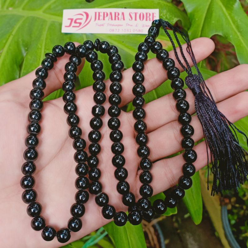 Tasbih Black Jade Kalung Batu Giok Hitam 99 butir