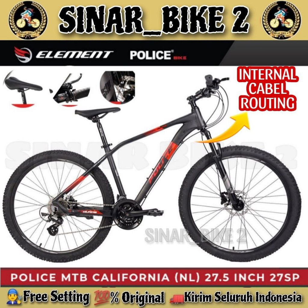 Sepeda Gunung POLICE MTB CALIFORNIA (NL) Ukuran 27.5 Inch 27 Speed