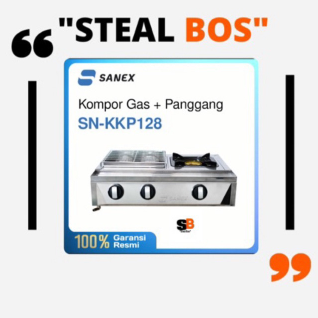 SANEX kompor sanex Gas 2in1  gas + panggangan sanex  2 in1 sanex SN-KKP128 Sanex kompor panggangan 2