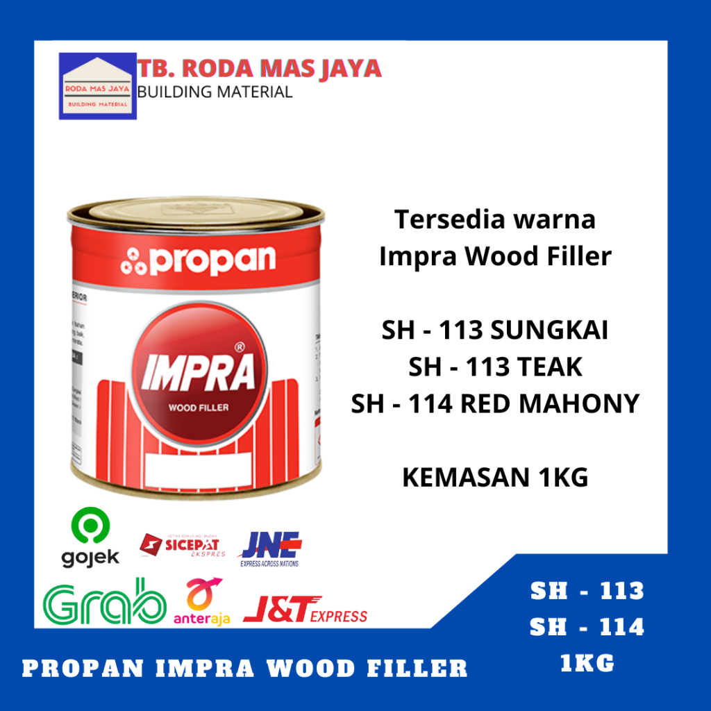Cat Kayu/Cat Pelapis Impra Wood Filler SH-113 & SH-114 Sungkai/Teak/Red Mahony