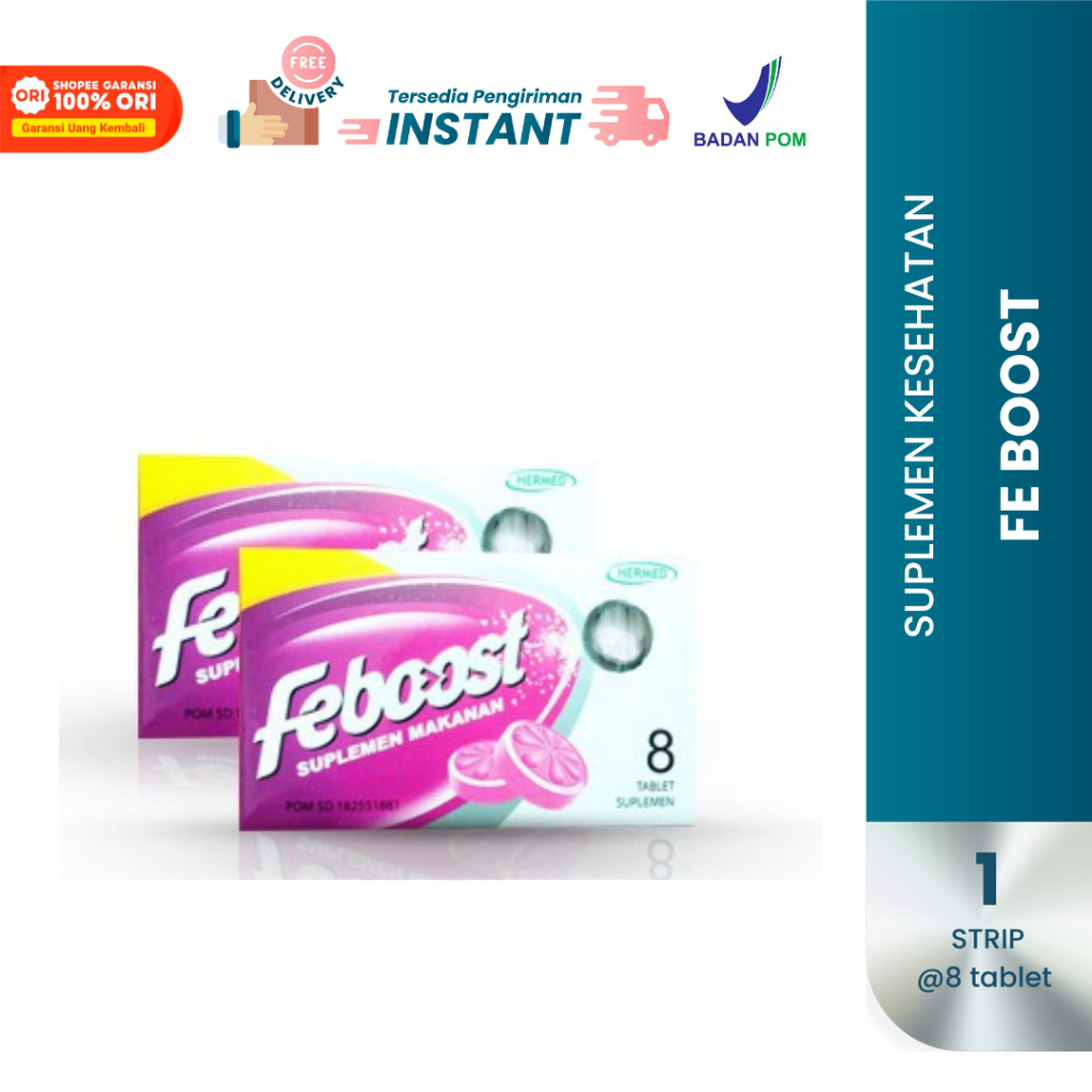 FE-Boost Isi 8 Tablet FEBOOST Penambah Darah Mengatasi Anemia