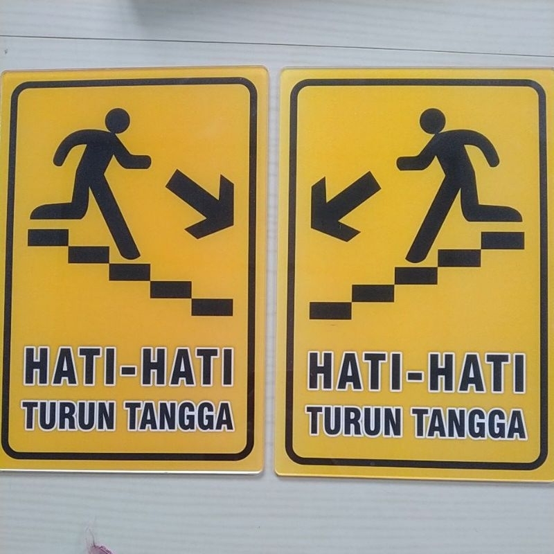 

Akrilik keselamatan Hati hati turun tangga