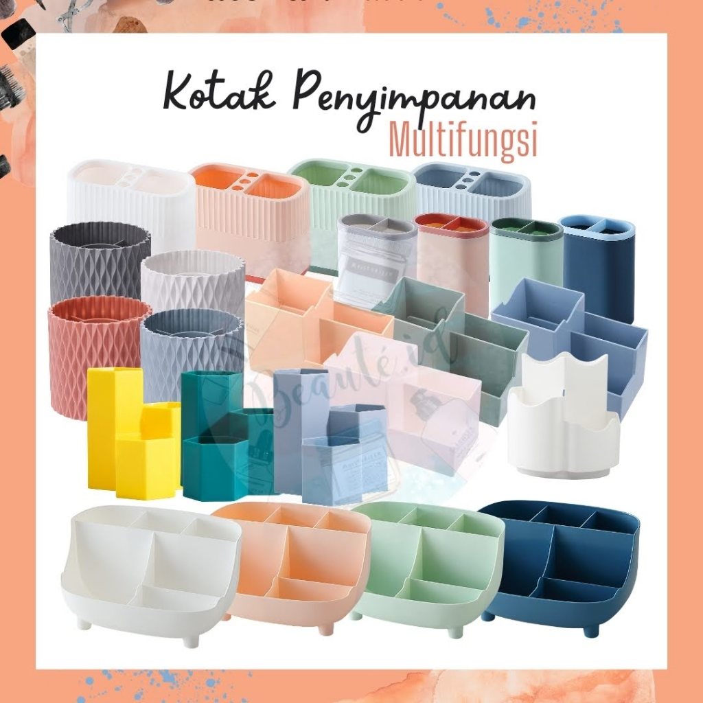 

Wadah Kotak Tempat Alat Tulis Puplen Bulpen Pena Pensil Stationary Box Kotak ATK Desain Premium Elegan Aesthetic Stuff Tebal Berkualitas Kantor Meja Belajar Brush Make Up Multifungsi Sovenir Gift