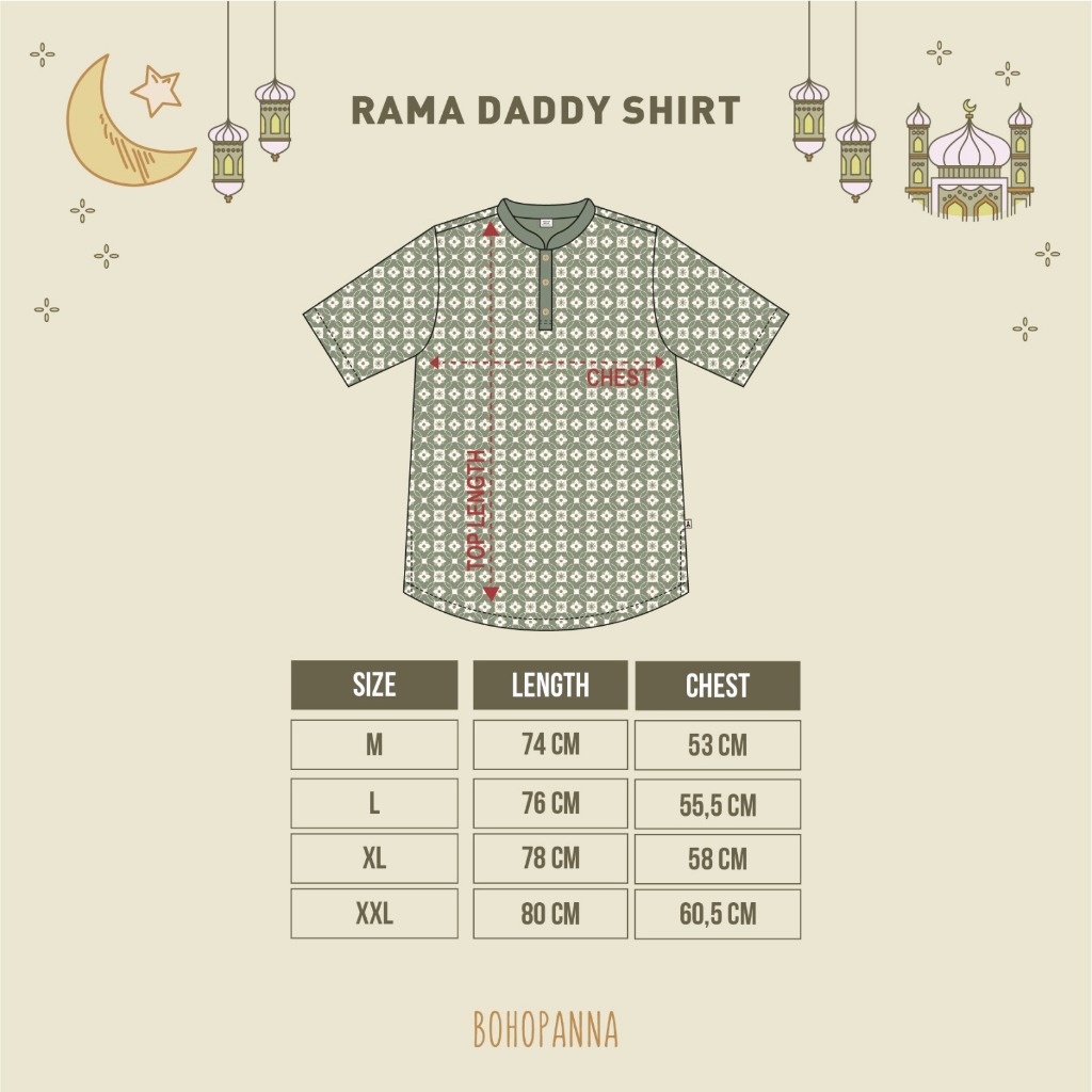 BOHOPANNA - RAYA COLLECTION - RAMA DADDY SHIRT - Baju Muslim Pria - Baju Muslim Laki-Laki - Baju Koko - Atasan Laki-Laki - Baju Lebaran Laki-Laki - ATTA AUREL-1