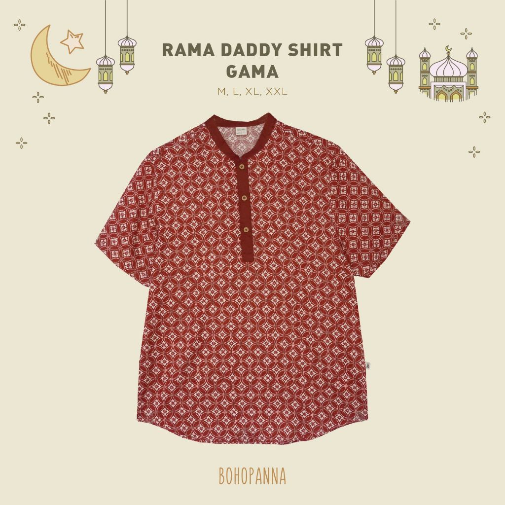 BOHOPANNA - RAYA COLLECTION - RAMA DADDY SHIRT - Baju Muslim Pria - Baju Muslim Laki-Laki - Baju Koko - Atasan Laki-Laki - Baju Lebaran Laki-Laki - ATTA AUREL-GAMA