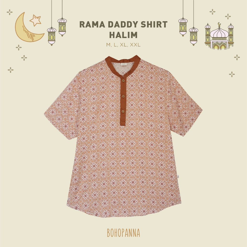 BOHOPANNA - RAYA COLLECTION - RAMA DADDY SHIRT - Baju Muslim Pria - Baju Muslim Laki-Laki - Baju Koko - Atasan Laki-Laki - Baju Lebaran Laki-Laki - ATTA AUREL-HALIM