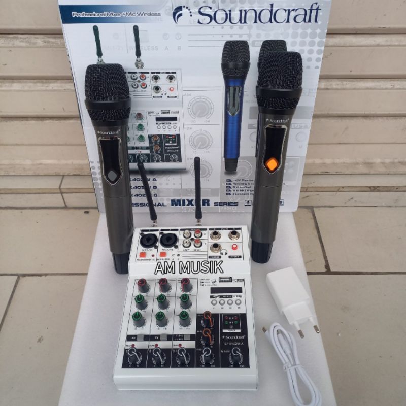 MIXER AUDIO SOUNDCRAFT EFX-402W INCLUDE 2 MIC GENGGAM EFX402W EFX 402 W