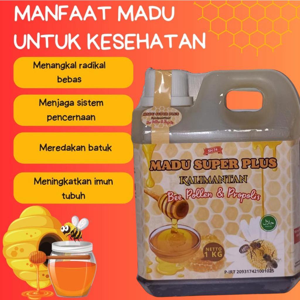 

Madu Super KALIMANTAN 1KG Bee Pollen plus Propolis