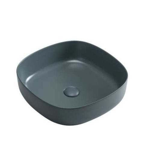 wastafel keramik hitam Wikea K463 / Wastafel kotak hitam K 463